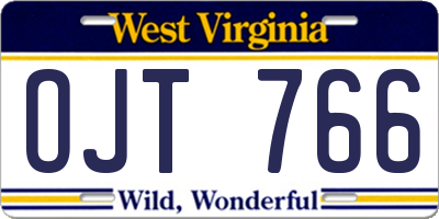 WV license plate OJT766