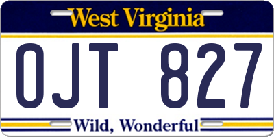 WV license plate OJT827