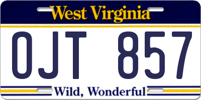 WV license plate OJT857