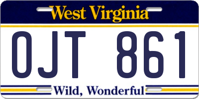 WV license plate OJT861