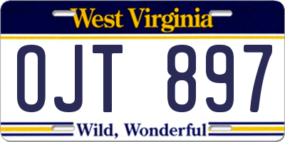 WV license plate OJT897