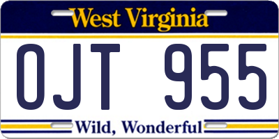 WV license plate OJT955