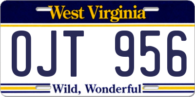 WV license plate OJT956