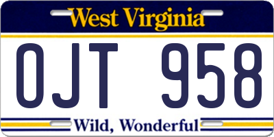 WV license plate OJT958