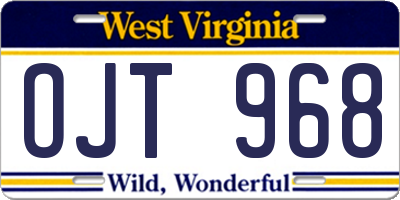 WV license plate OJT968