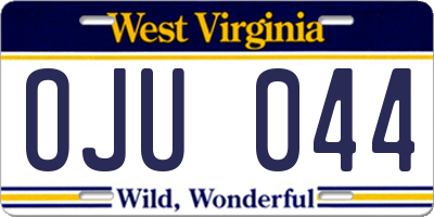 WV license plate OJU044