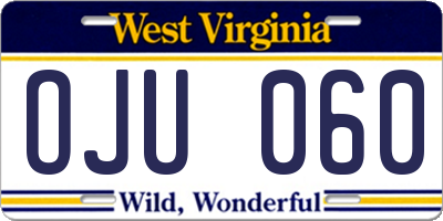 WV license plate OJU060