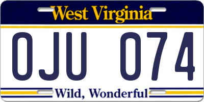WV license plate OJU074