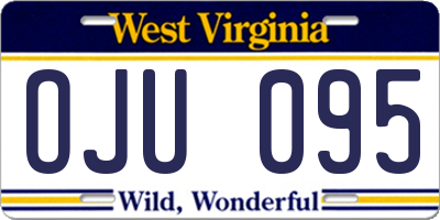 WV license plate OJU095