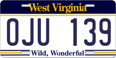 WV license plate OJU139