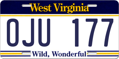 WV license plate OJU177