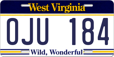 WV license plate OJU184