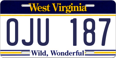 WV license plate OJU187