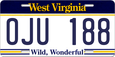 WV license plate OJU188