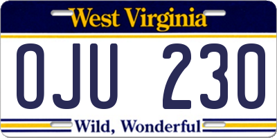 WV license plate OJU230