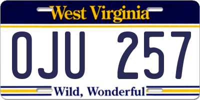 WV license plate OJU257
