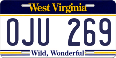 WV license plate OJU269