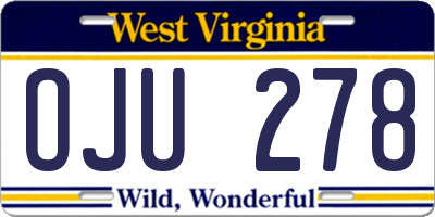 WV license plate OJU278