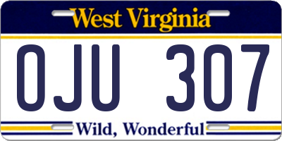 WV license plate OJU307