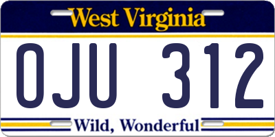 WV license plate OJU312