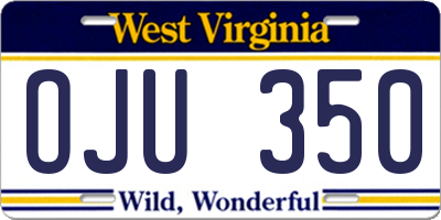 WV license plate OJU350
