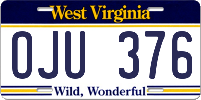WV license plate OJU376