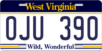 WV license plate OJU390