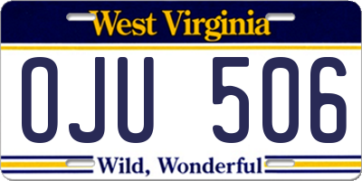 WV license plate OJU506