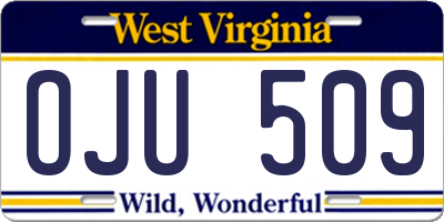 WV license plate OJU509