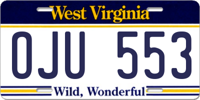 WV license plate OJU553