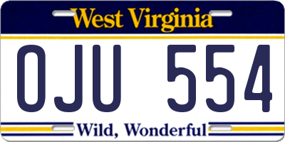 WV license plate OJU554