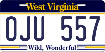 WV license plate OJU557