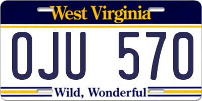 WV license plate OJU570