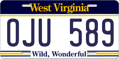 WV license plate OJU589