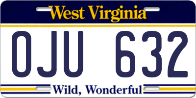WV license plate OJU632