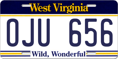 WV license plate OJU656