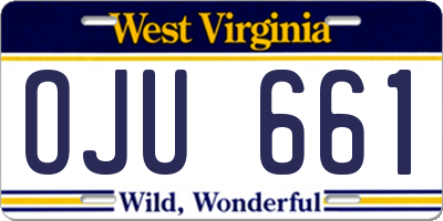 WV license plate OJU661