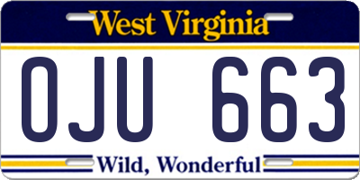 WV license plate OJU663