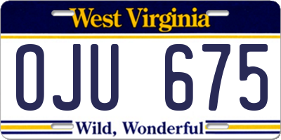 WV license plate OJU675