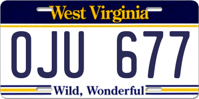WV license plate OJU677