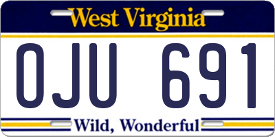 WV license plate OJU691