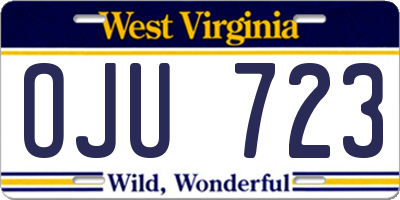 WV license plate OJU723