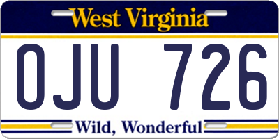 WV license plate OJU726