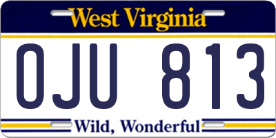 WV license plate OJU813