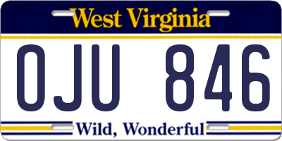 WV license plate OJU846