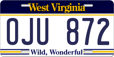 WV license plate OJU872