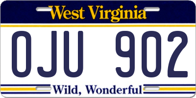 WV license plate OJU902