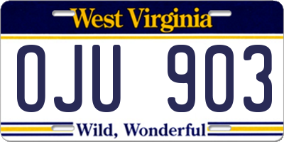 WV license plate OJU903