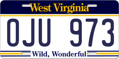 WV license plate OJU973