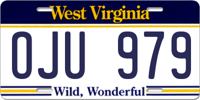WV license plate OJU979